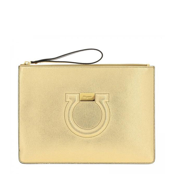 Gancini Gold Metal Clutch
